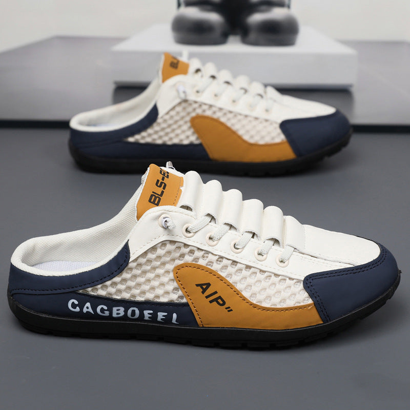 [⏰Desconto de 50% por tempo limitado - não perca] Sapatos ortopédicos com design ergonómico - design de chinelo semi-coberto, fácil de calçar e despir 👞