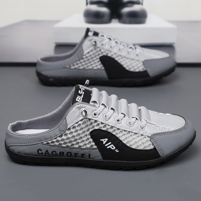 [⏰Desconto de 50% por tempo limitado - não perca] Sapatos ortopédicos com design ergonómico - design de chinelo semi-coberto, fácil de calçar e despir 👞