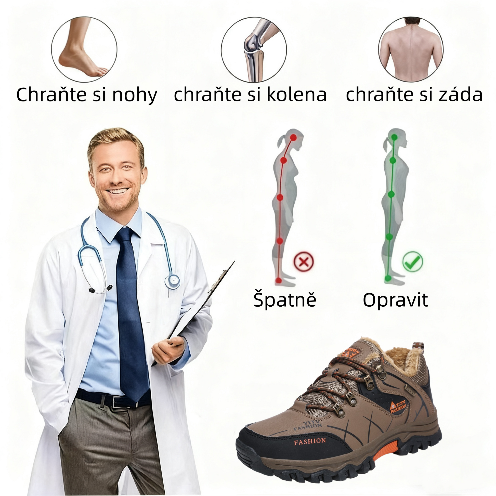 Zero Step - Sterminn® Ⅲ Pohodlná, ergonomická, zimní bezpečnostní ortopedická vložka s fleecovou podšívkou pro úlevu od bolesti zad, kloubů a nohou (2025)