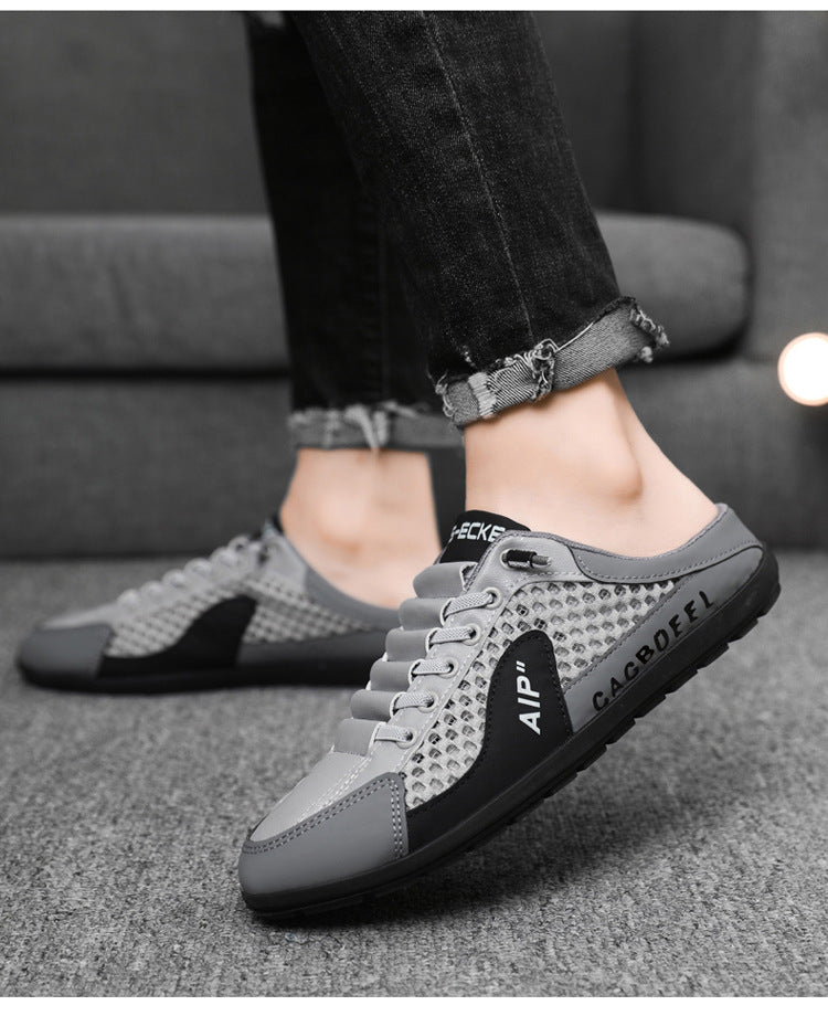[⏰Desconto de 50% por tempo limitado - não perca] Sapatos ortopédicos com design ergonómico - design de chinelo semi-coberto, fácil de calçar e despir 👞