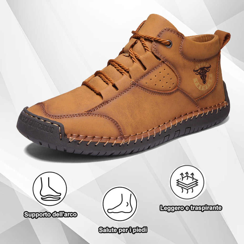 (🔥50% de desconto hoje - adquira já!) Sapatos ortopédicos premium e elegantes 👞 - Design ergonómico para alívio da dor