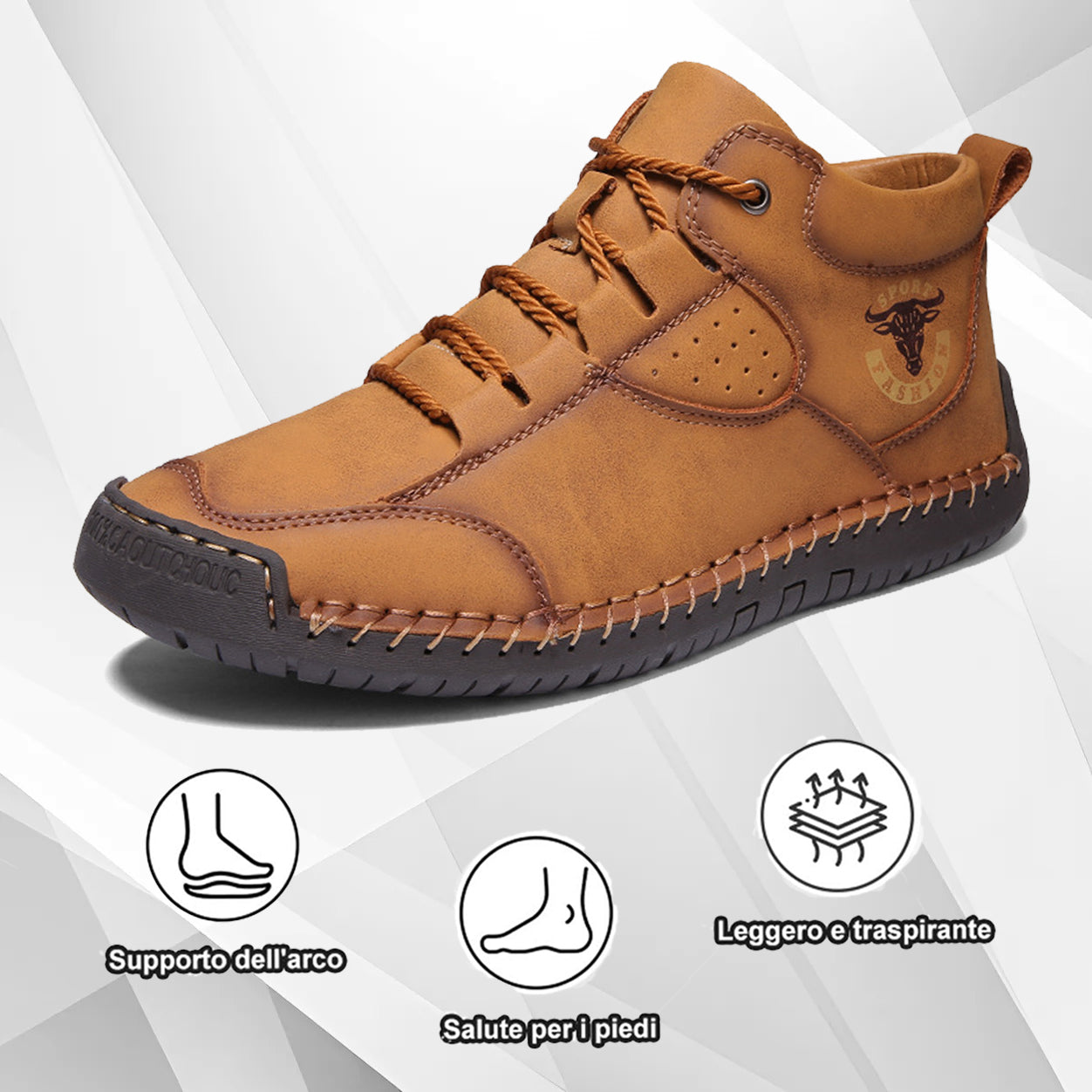 (🔥50% de desconto hoje - adquira já!) Sapatos ortopédicos premium e elegantes 👞 - Design ergonómico para alívio da dor