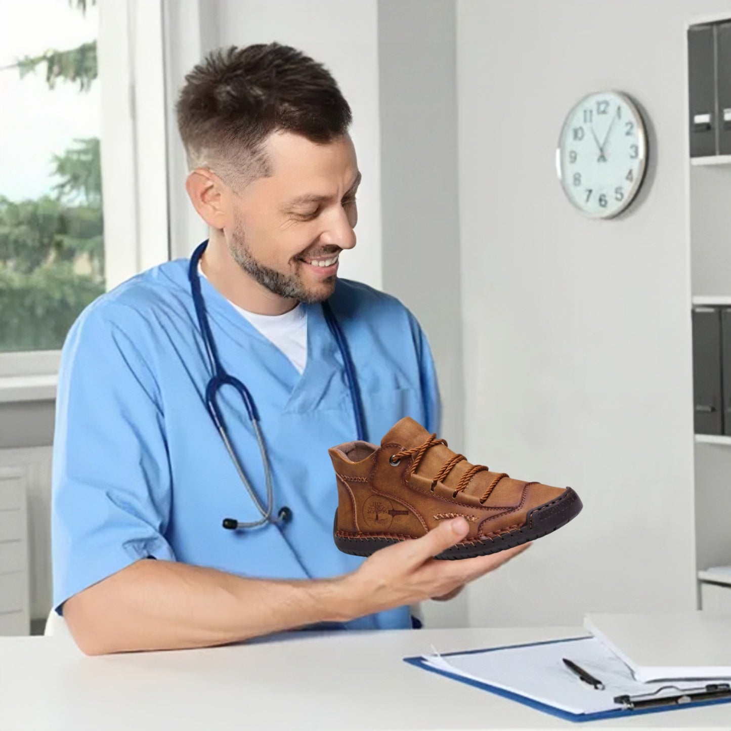 【🎉Promoção por tempo limitado - 60% de desconto, só hoje - não perca】 - Sapatos ortopédicos para homem feitos de pele de bezerro australiana 👞Caminhada confortável e alívio da dor✅