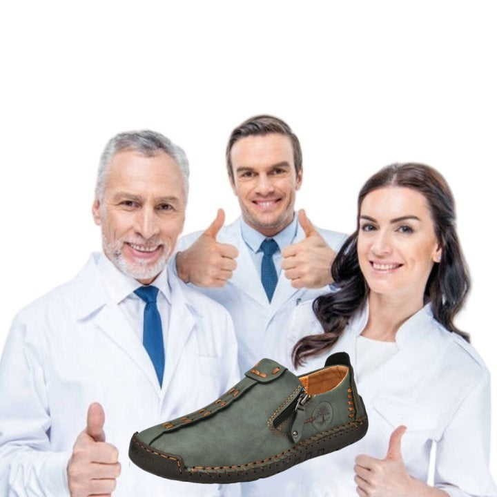 【🎉Promoção por tempo limitado - 50% de desconto, só hoje - não perca】 - Sapatos ortopédicos para homem, costurados à mão com pele de bezerro australiana 👞Caminhada confortável e alívio da dor✅