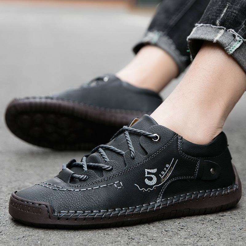 【⏰Último dia com 50% de desconto - não perca!】🔥 Sapatos ortopédicos confortáveis👞 Design ergonómico com suporte de arco para caminhar sem dor ✅ Costurado à mão com pele de bovino