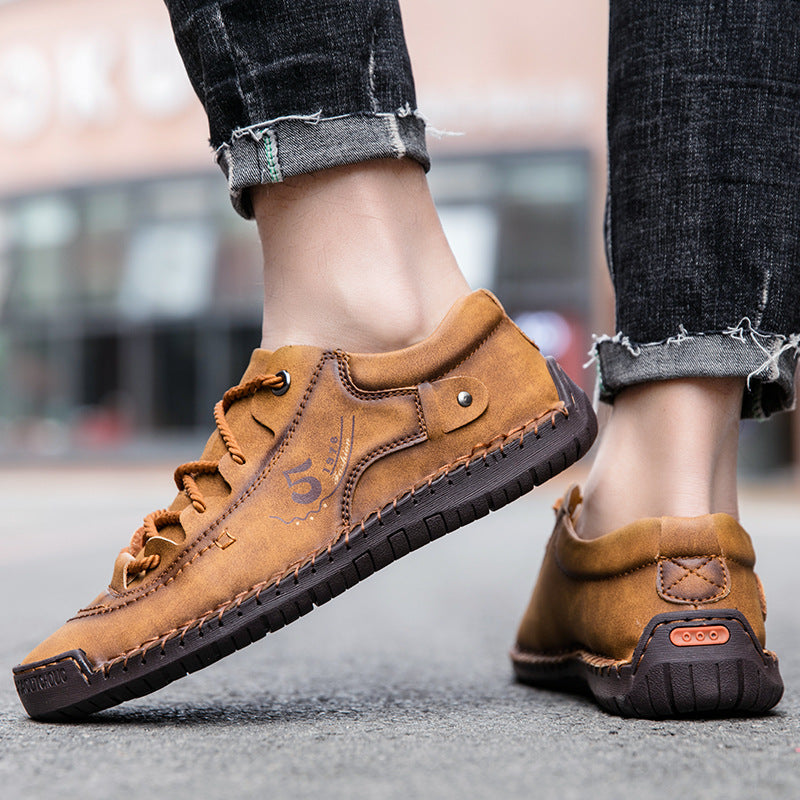 【⏰Último dia com 50% de desconto - não perca!】🔥 Sapatos ortopédicos confortáveis👞 Design ergonómico com suporte de arco para caminhar sem dor ✅ Costurado à mão com pele de bovino
