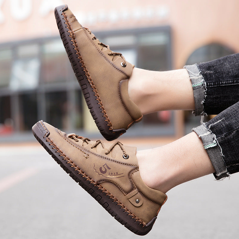 【⏰Último dia com 50% de desconto - não perca!】🔥 Sapatos ortopédicos confortáveis👞 Design ergonómico com suporte de arco para caminhar sem dor ✅ Costurado à mão com pele de bovino