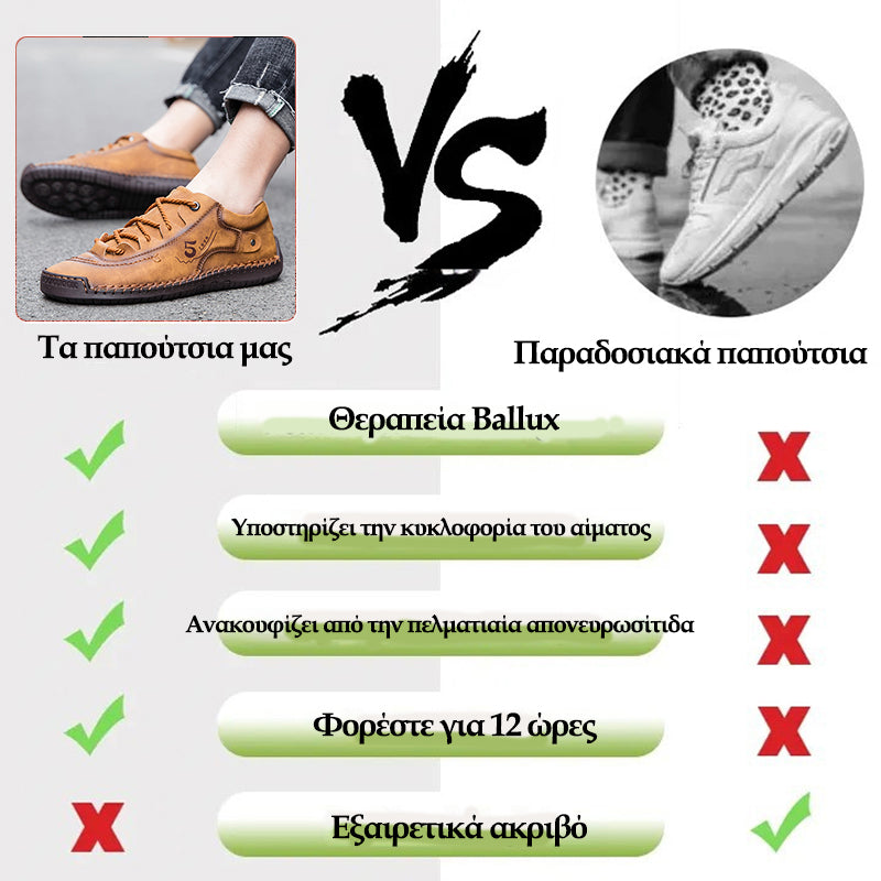 【⏰Último dia com 50% de desconto - não perca!】🔥 Sapatos ortopédicos confortáveis👞 Design ergonómico com suporte de arco para caminhar sem dor ✅ Costurado à mão com pele de bovino
