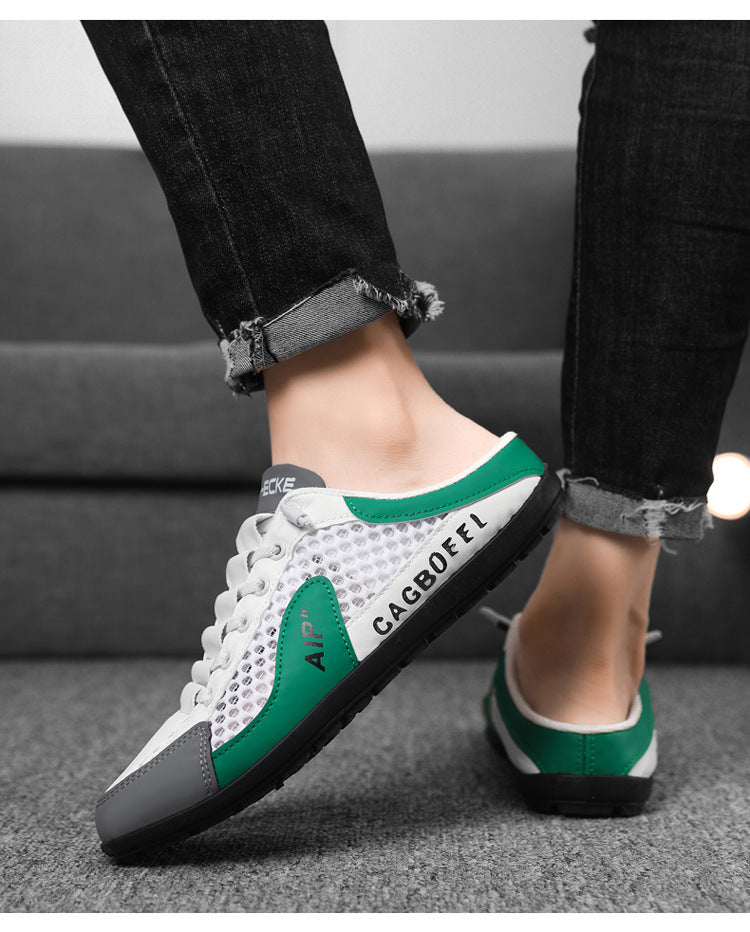[⏰Desconto de 50% por tempo limitado - não perca] Sapatos ortopédicos com design ergonómico - design de chinelo semi-coberto, fácil de calçar e despir 👞