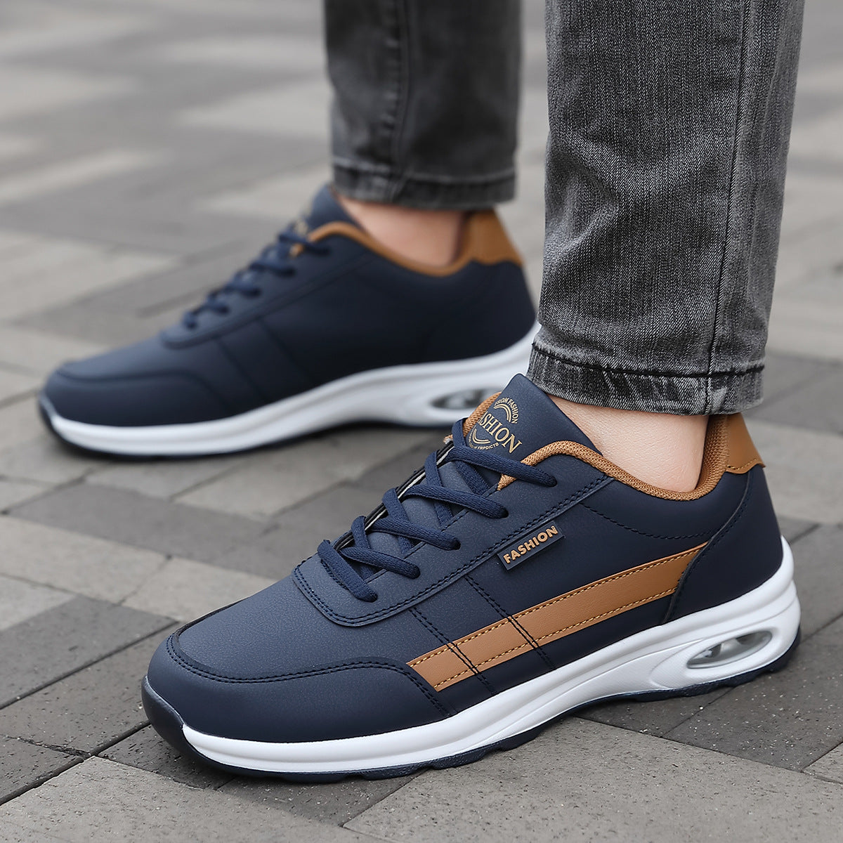 (⏰Novo produto com 50% de desconto) Sapatos casuais para caminhada 👞Sola com almofada de ar melhorada, confortável e antiderrapante, suporte para arco ✅Alivia a dor nos pés!
