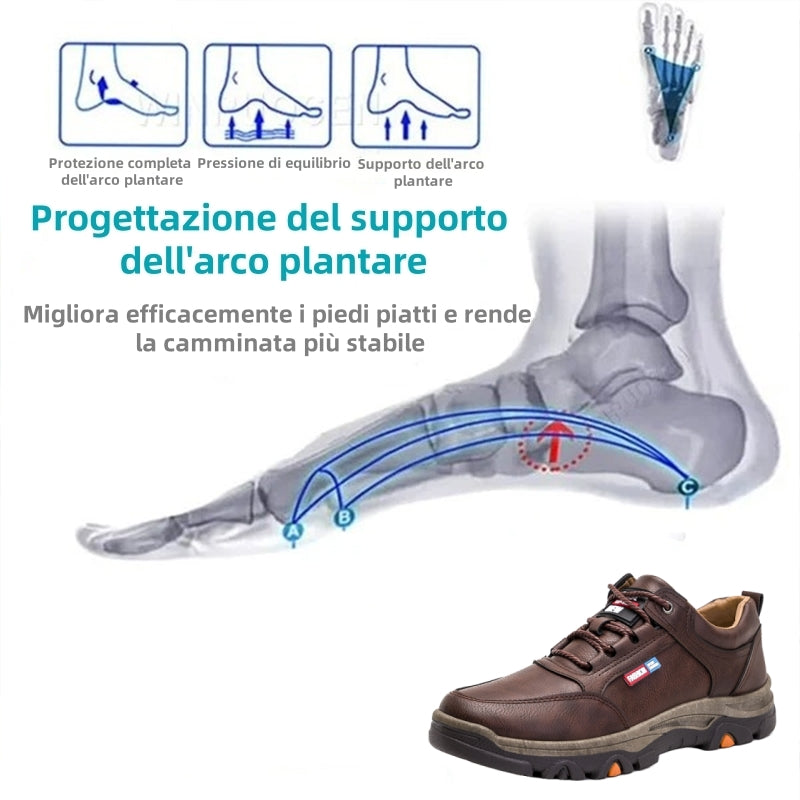 【⏰Sconto del 50% oggi - da non perdere】 Scarpe ortopediche dal design ergonomico - pelle di alta qualità + cuciture a mano 👞