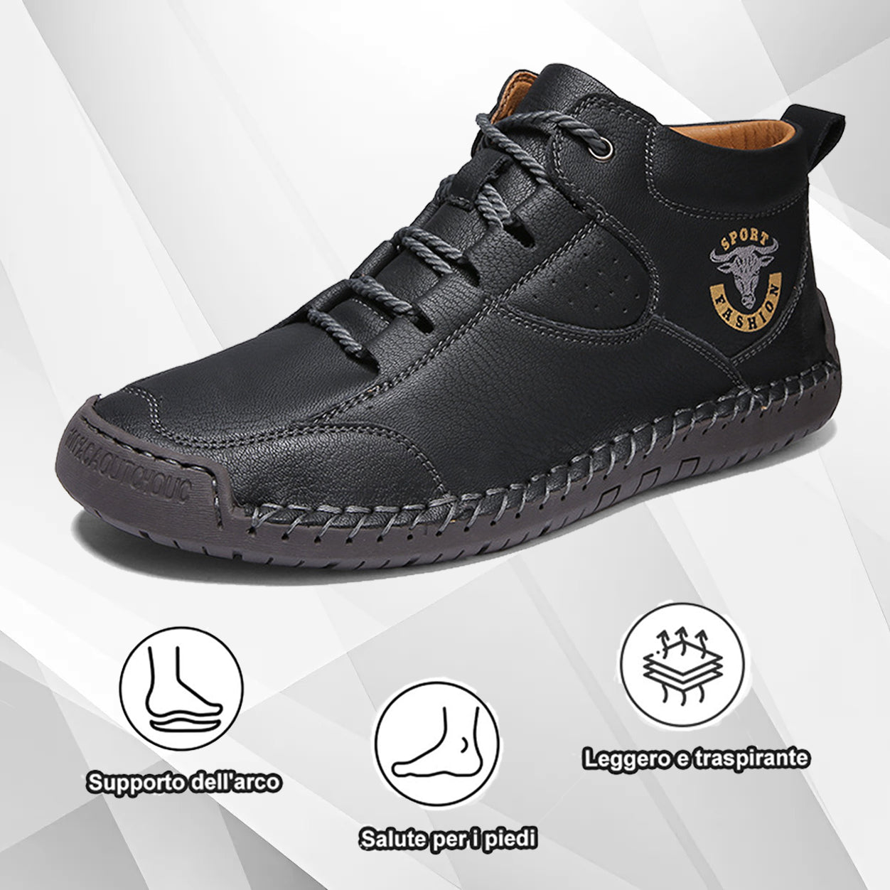 (🔥50% de desconto hoje - adquira já!) Sapatos ortopédicos premium e elegantes 👞 - Design ergonómico para alívio da dor