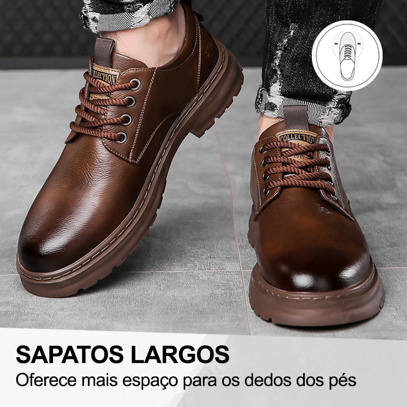 (🔥50% de desconto hoje - compre agora!) Sapatos de pele elegantes e de alta qualidade👞 - Design ergonómico✅ Fabricado em pele de crocodilo de alta qualidade