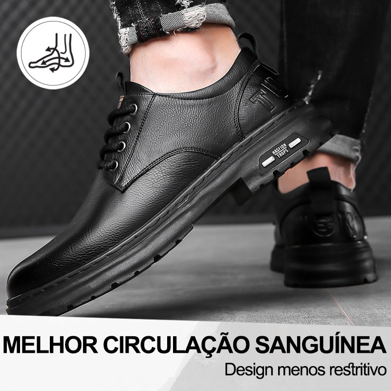 (🔥50% de desconto hoje - compre agora!) Sapatos de pele elegantes e de alta qualidade👞 - Design ergonómico✅ Fabricado em pele de crocodilo de alta qualidade