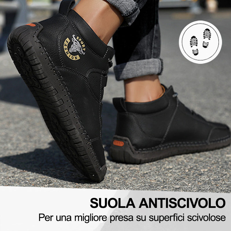 (🔥50% de desconto hoje - adquira já!) Sapatos ortopédicos premium e elegantes 👞 - Design ergonómico para alívio da dor