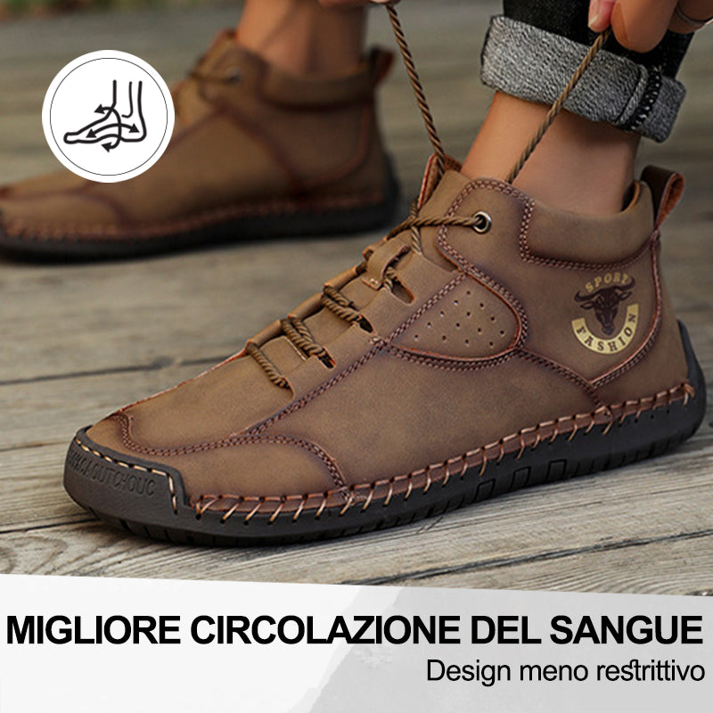 (🔥50% de desconto hoje - adquira já!) Sapatos ortopédicos premium e elegantes 👞 - Design ergonómico para alívio da dor
