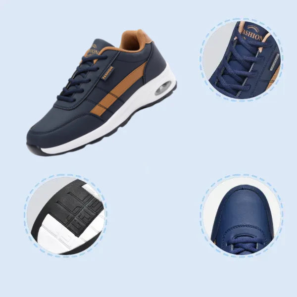 (⏰Novo produto com 50% de desconto) Sapatos casuais para caminhada 👞Sola com almofada de ar melhorada, confortável e antiderrapante, suporte para arco ✅Alivia a dor nos pés!