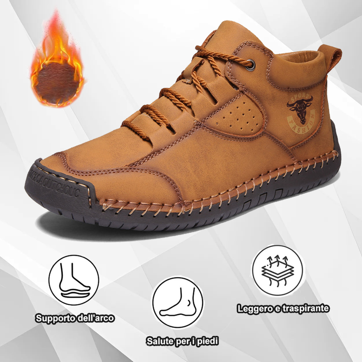(🔥50% de desconto hoje - adquira já!) Sapatos ortopédicos premium e elegantes 👞 - Design ergonómico para alívio da dor