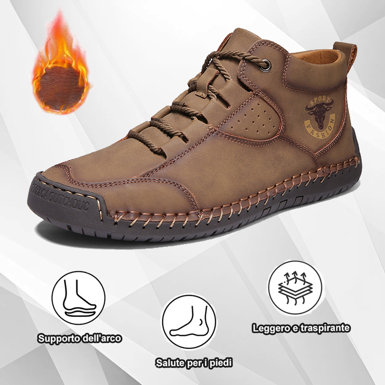 (🔥50% de desconto hoje - adquira já!) Sapatos ortopédicos premium e elegantes 👞 - Design ergonómico para alívio da dor