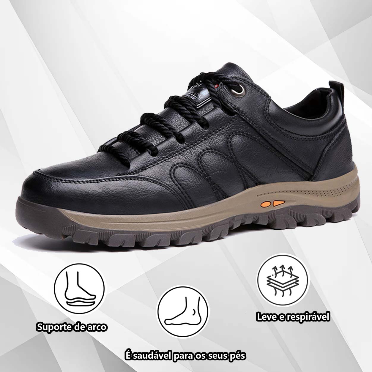 【🎁Hoje com 50% de desconto, encomende e receba meias ortopédicas grátis】 Sapatos ortopédicos com design ergonómico - aliviam as dores nas articulações 👞 Reduzem a pressão ao caminhar