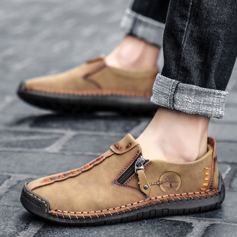 【🎉Promoção por tempo limitado - 50% de desconto, só hoje - não perca】 - Sapatos ortopédicos para homem, costurados à mão com pele de bezerro australiana 👞Caminhada confortável e alívio da dor✅