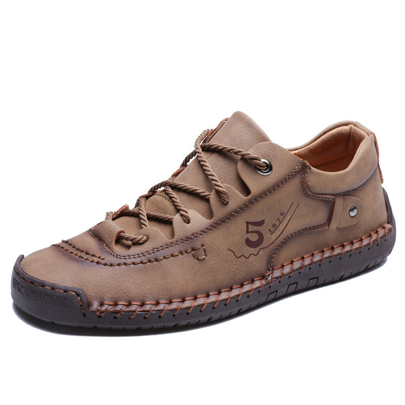 【⏰Último dia com 50% de desconto - não perca!】🔥 Sapatos ortopédicos confortáveis👞 Design ergonómico com suporte de arco para caminhar sem dor ✅ Costurado à mão com pele de bovino