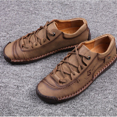 【⏰Último dia com 50% de desconto - não perca!】🔥 Sapatos ortopédicos confortáveis👞 Design ergonómico com suporte de arco para caminhar sem dor ✅ Costurado à mão com pele de bovino