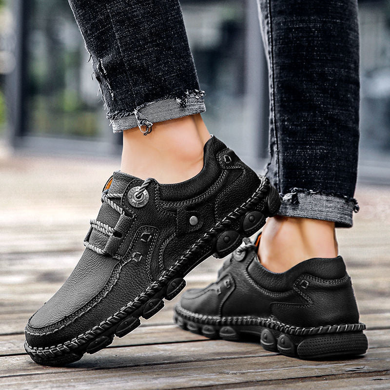 🐂 Sapatos ortopédicos para homem feitos em pele de bezerro👞 Costurados à mão✅ Alivia as dores nos pés - Caminhada confortável