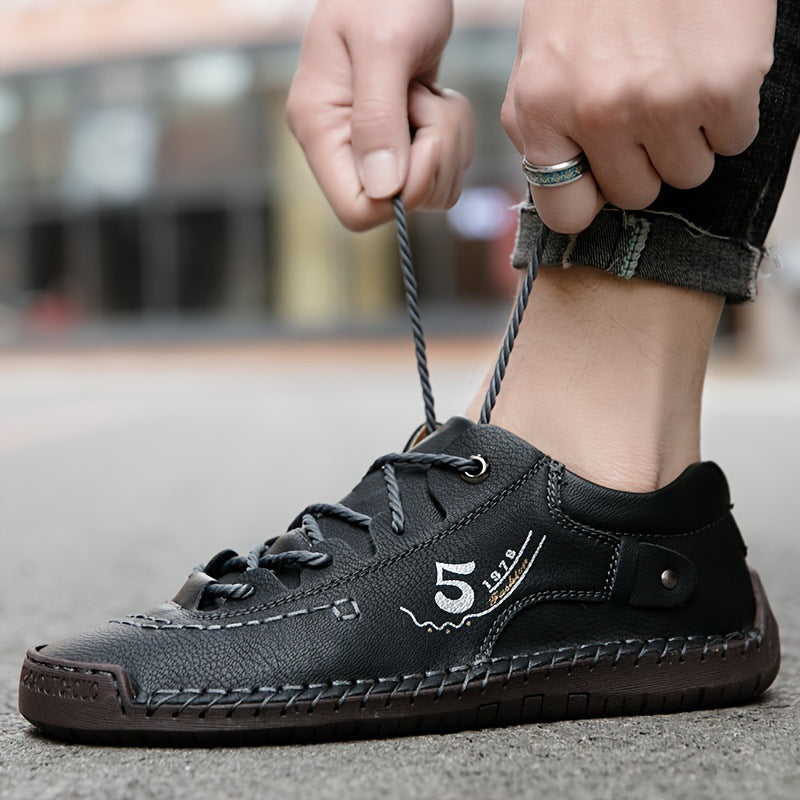 【⏰Último dia com 50% de desconto - não perca!】🔥 Sapatos ortopédicos confortáveis👞 Design ergonómico com suporte de arco para caminhar sem dor ✅ Costurado à mão com pele de bovino
