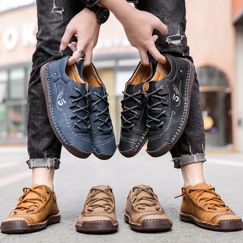 【⏰Último dia com 50% de desconto - não perca!】🔥 Sapatos ortopédicos confortáveis👞 Design ergonómico com suporte de arco para caminhar sem dor ✅ Costurado à mão com pele de bovino