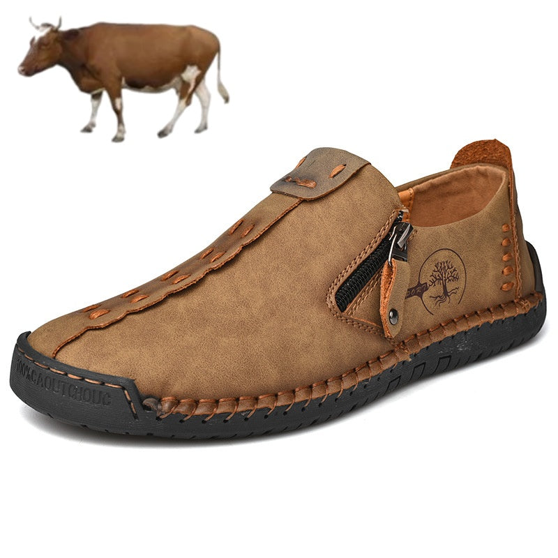 【🎉Promoção por tempo limitado - 50% de desconto, só hoje - não perca】 - Sapatos ortopédicos para homem, costurados à mão com pele de bezerro australiana 👞Caminhada confortável e alívio da dor✅