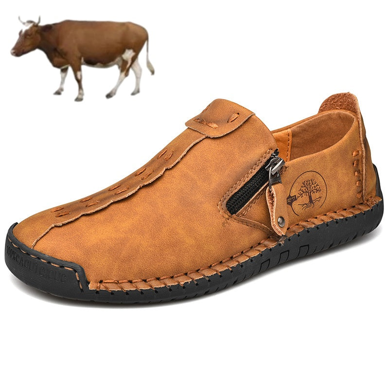 【🎉Promoção por tempo limitado - 50% de desconto, só hoje - não perca】 - Sapatos ortopédicos para homem, costurados à mão com pele de bezerro australiana 👞Caminhada confortável e alívio da dor✅